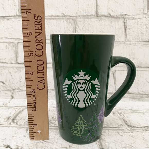 2020 STARBUCKS Tall Green Holiday Pine Trees Ceramic Coffee Mug 16fl.oz - Picture 16 of 16